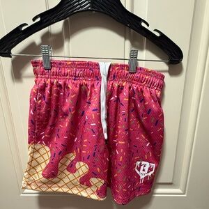 Youth Baseballism Pink Ice Cream Mesh Shorts Size MEDIUM
